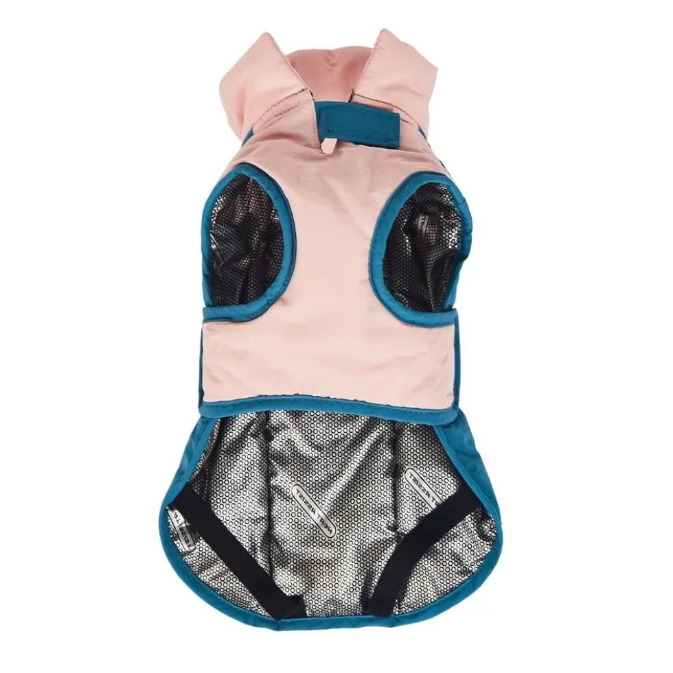 Abrigo Impermeable Urban Blizzard Azul-Rosa Perro Mediano