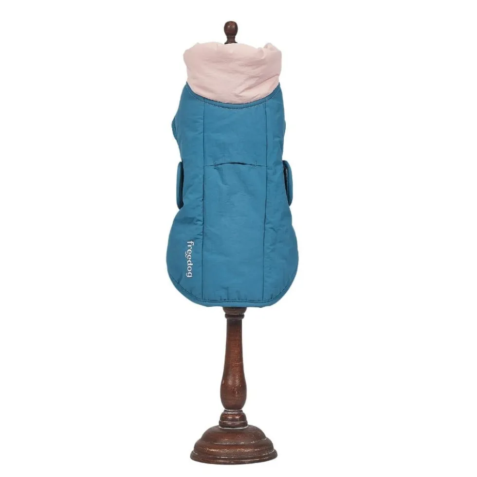 Abrigo Impermeable Urban Blizzard Azul-Rosa Perro Mediano