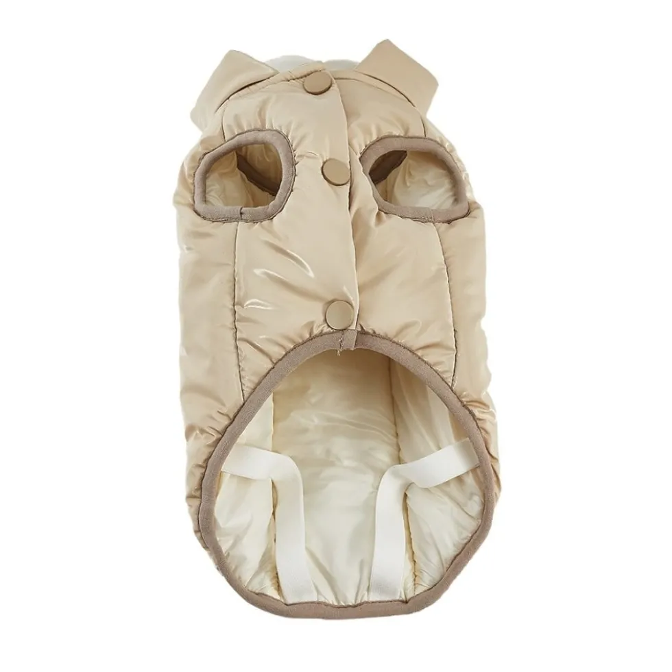 Abrigo Impermeable WinterHug Beige Perro Mediano
