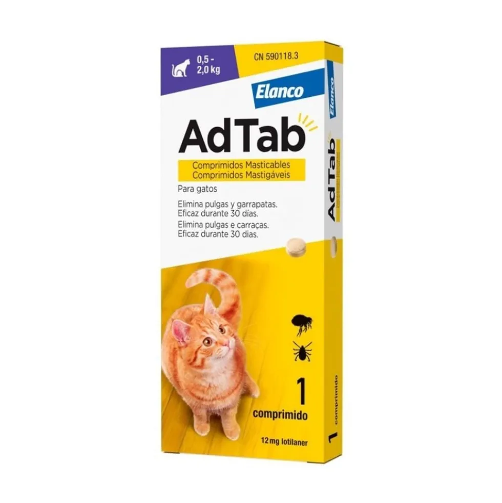 AdTab Comprimido Masticable Antiparasitario para Gato 0,5-2 kg