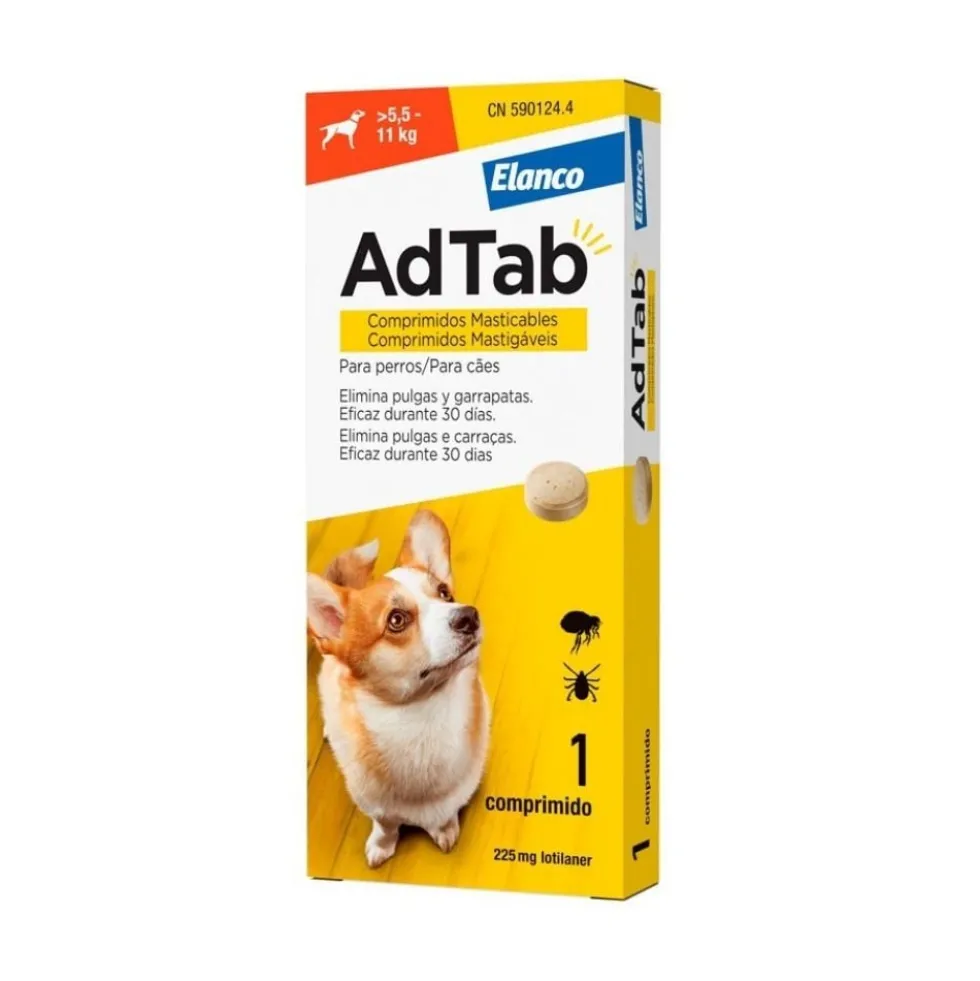 AdTab Comprimido Masticable Antiparasitario para Perros 5,5-11 kg