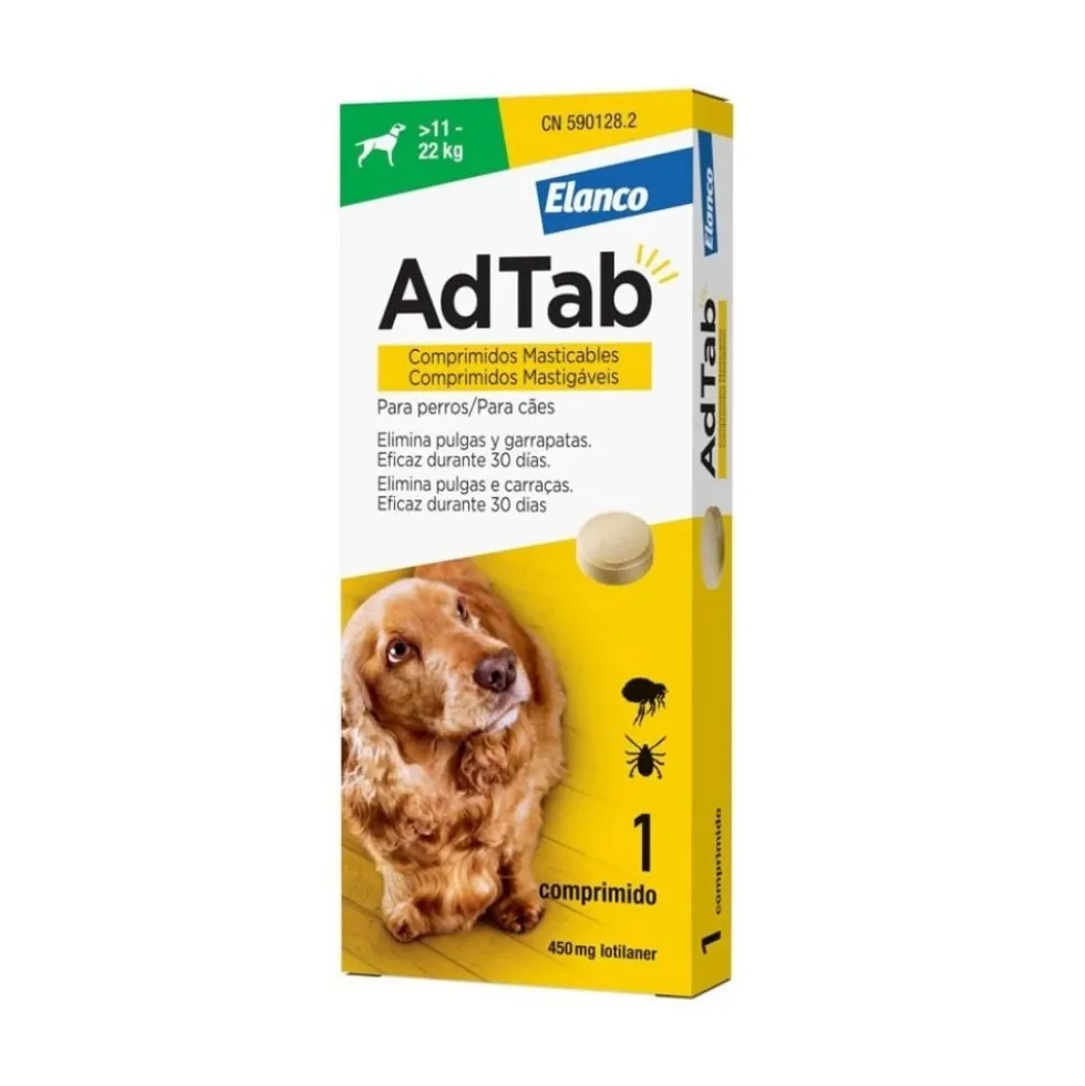 AdTab Comprimido Masticable Antiparasitario para Perros de 11-22 kg