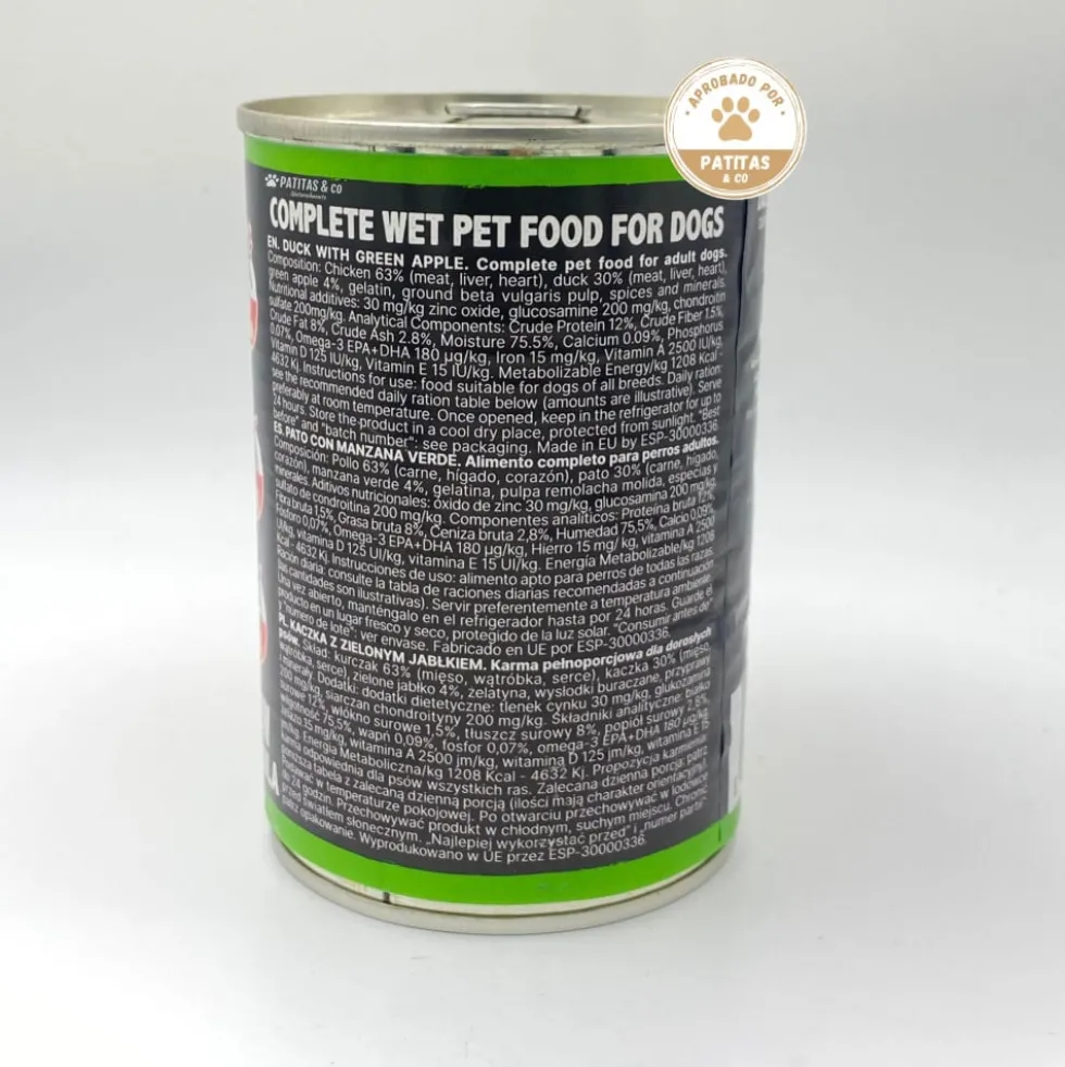 Alpha Spirit Lata Pato con Manzana Verde para Perro