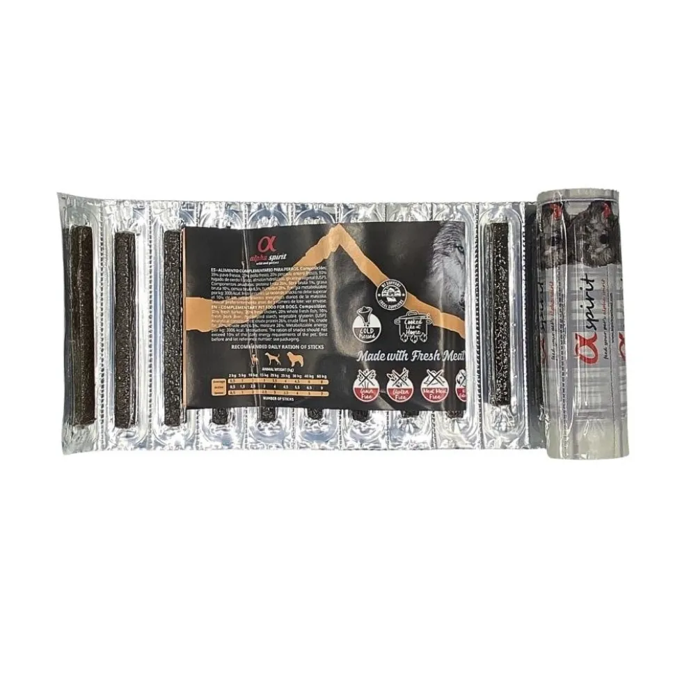 Alpha Spirit Snack Ristra de Pavo (16 barritas) para Perros