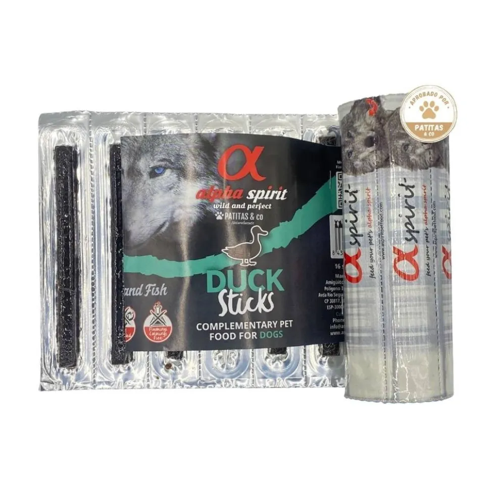 Alpha Spirit Snack Ristra de Pato (16 barritas) para Perros