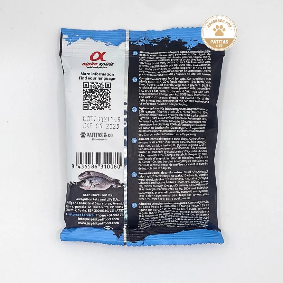 Alpha Spirit Snacks de Pescado para Gato