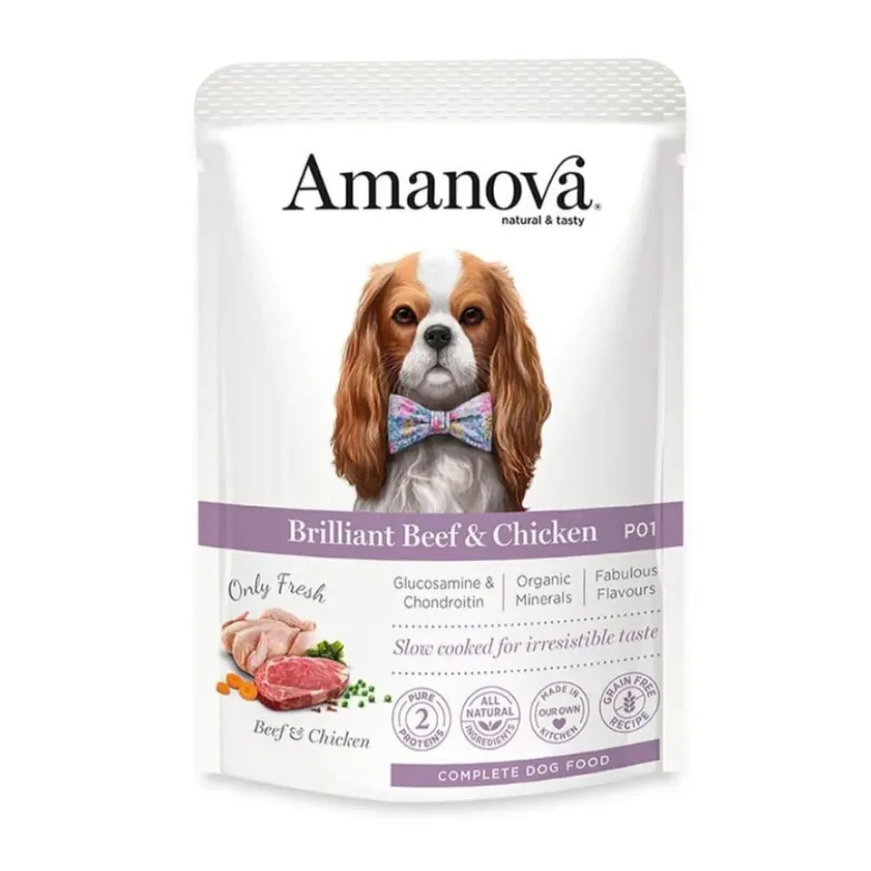 Amanova Alimento Húmedo Adult Brilliant Ternera y Pollo para Perro