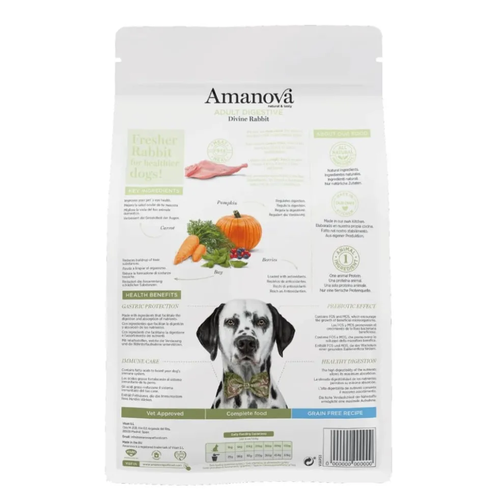 Amanova Pienso Adult Digestive Conejo para Perro
