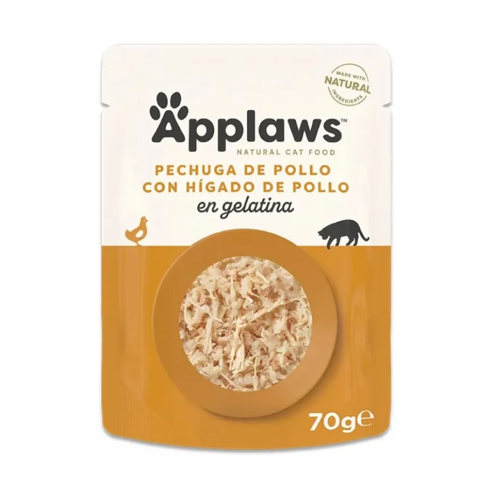 Applaws Sobre Pechuga e Hígado de Pollo en Gelatina para Gato