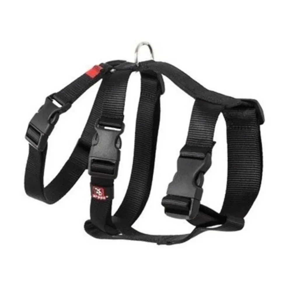 Arnés Nylon Triple Negro Especial Galgos y Podencos