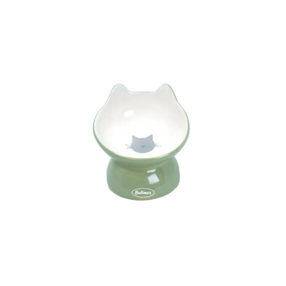 Bubimex Comedero Inclinado Verde para Gato
