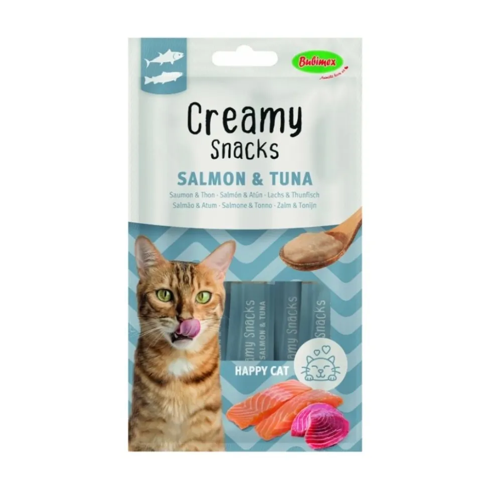 Bubimex Snack Cremoso de Salmón y Atún (4x15g) para Gato