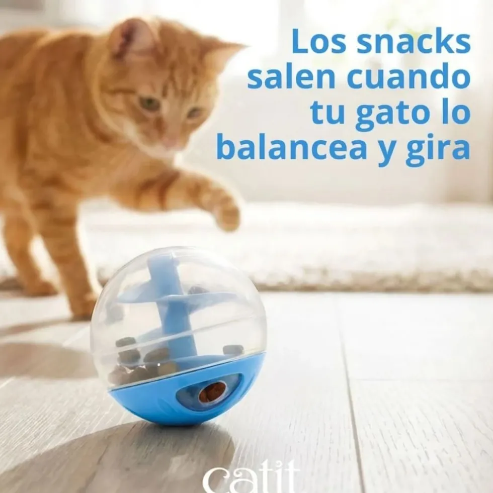 Catit Bola Dispensadora de Snacks Azul para Gatos
