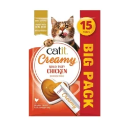 Catit Creamy Snacks Cremosos de Pollo (15 uds x 10g) para Gatos