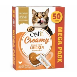 Catit Creamy Snacks Cremosos de Pollo (50 uds x 10g) para Gatos