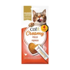 Catit Creamy Snacks Cremosos de Pollo (4 uds x 10g) para Gatos