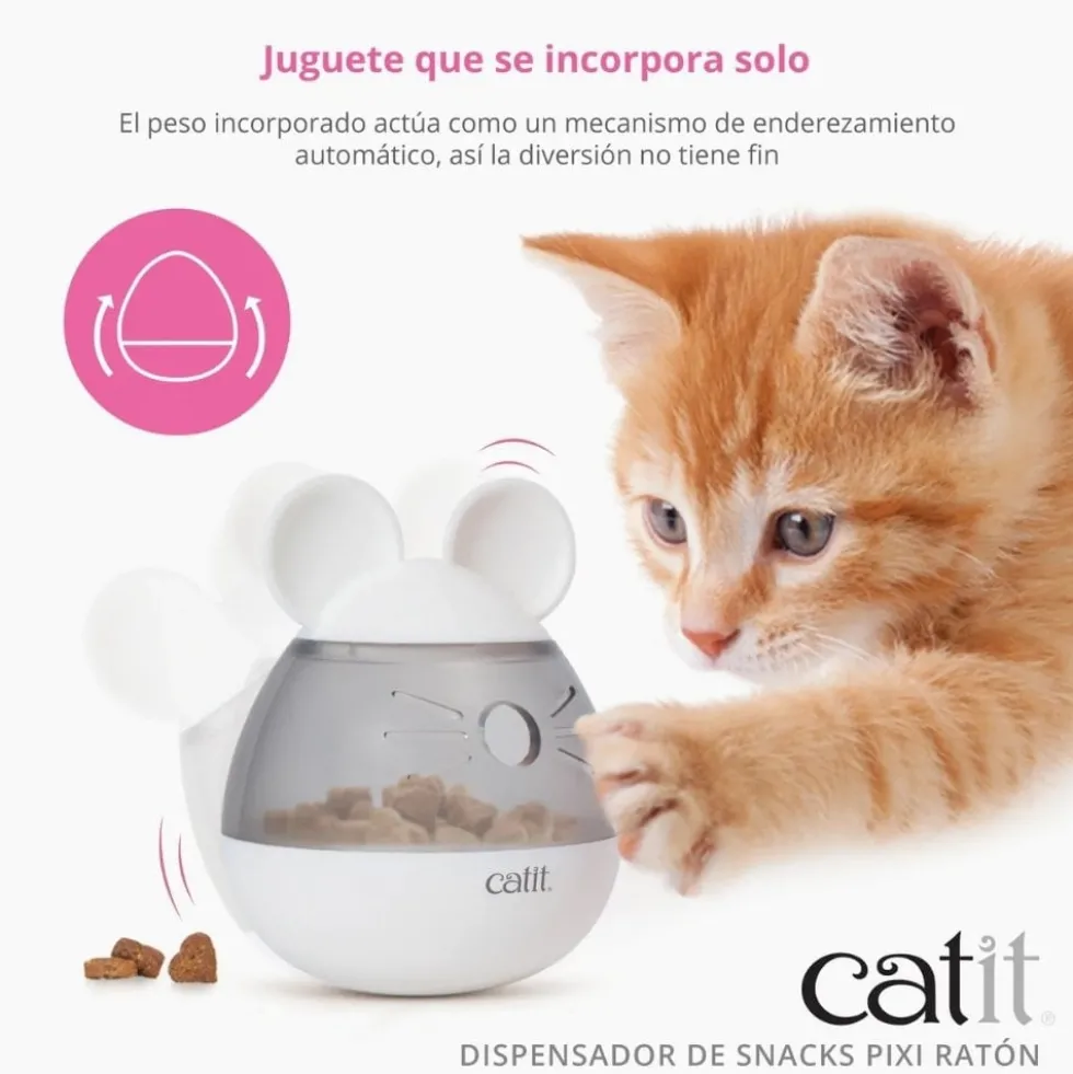 Catit PIXI Dispensador de Snacks con Forma de Ratón para Gato
