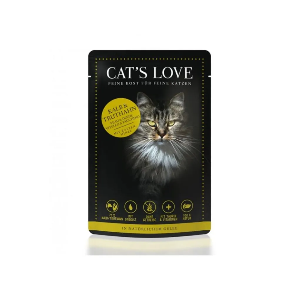 Cats Love Sobre de Ternera y Pavo para Gato
