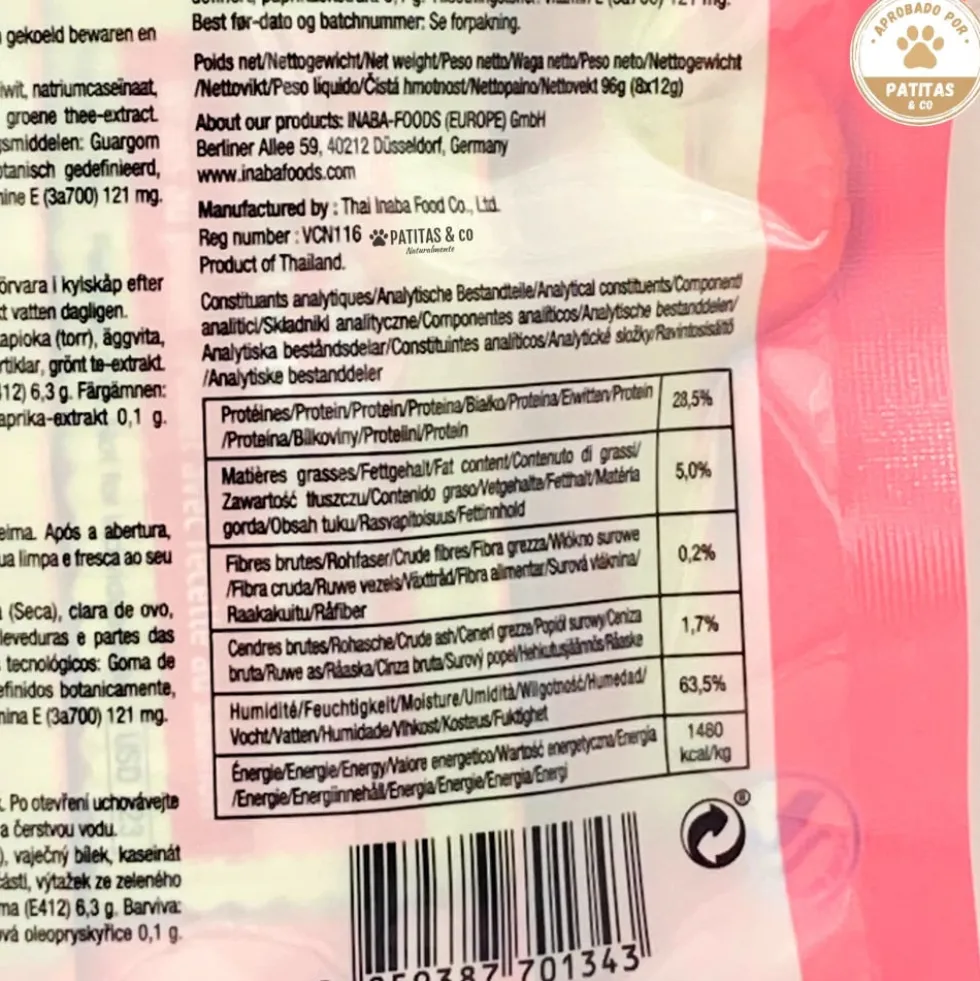 Churu Bites Snack de Pollo con Salmón (8x12g) para Perros