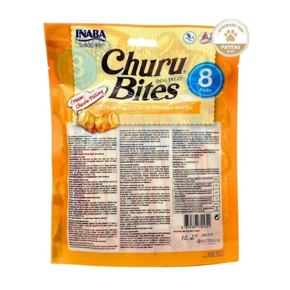 Churu Bites Snack de Pollo (8x12g) para Perros