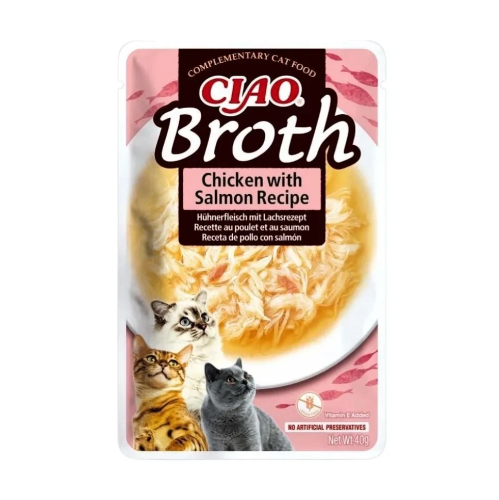 Churu Ciao Broth Caldo con Pollo y Salm贸n para Gatos