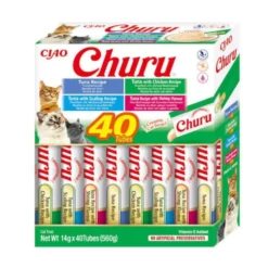 Churu Pack 40 Snacks de Atún con Pollo, Vieira y Gamba