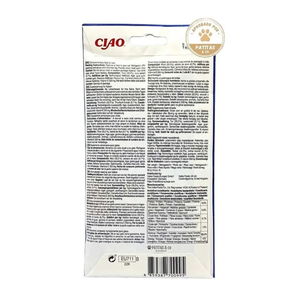 Churu Pops Chuches de Atún (4x15g) para Gatos