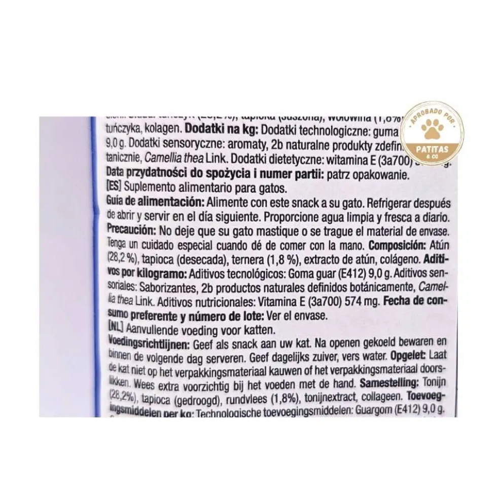 Churu Snack Natural de Atún con Ternera (4x14g) para Gatos