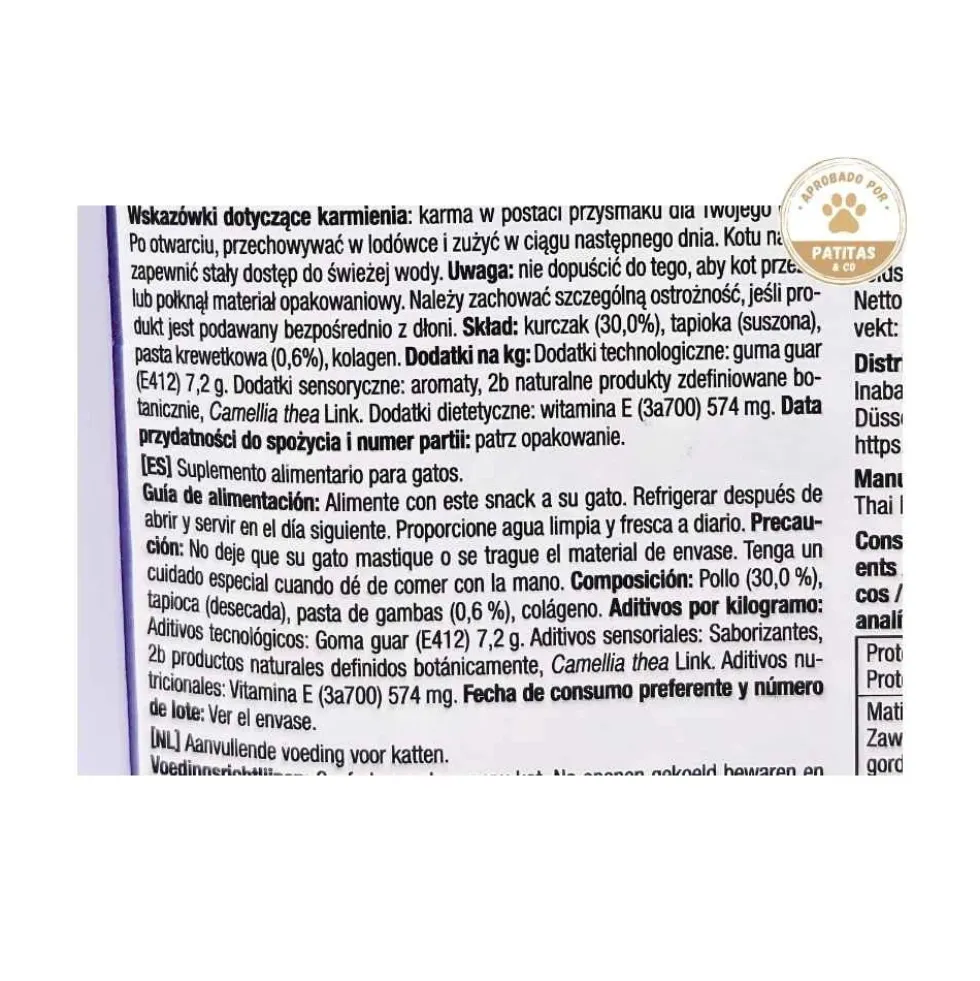 Churu Snack Natural de Pollo con Gambas (4x14g) para Gatos