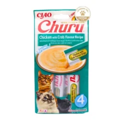Churu Snack Natural de Pollo con Cangrejo (4x14g) para Gatos