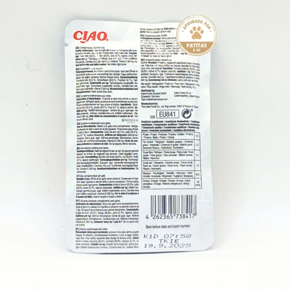 Ciao Stew Guiso de Pollo y Atún para Gatos