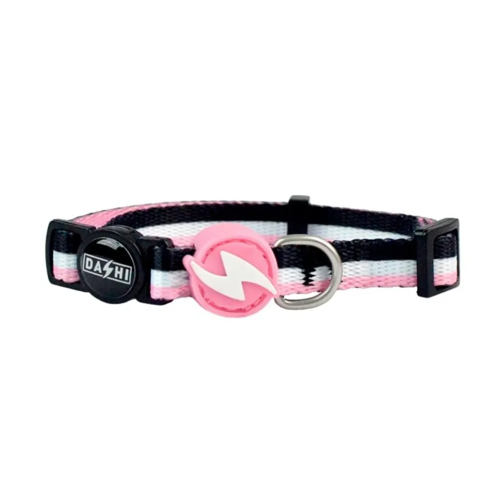 Dashi Collar Stripes³ Rosa y Negro para Gato