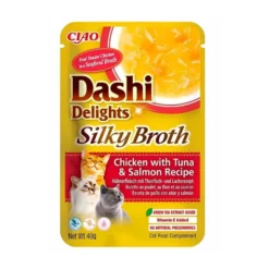 Dashi Silky Broth Caldo de Pollo, Atún y Salmón para Gato