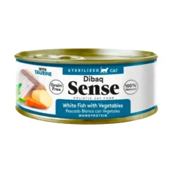Dibaq Sense Lata de Pescado Blanco con Vegetales para Gato