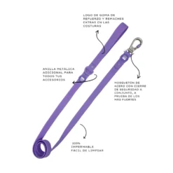 Dukier Correa Waterproof Morado para Perros