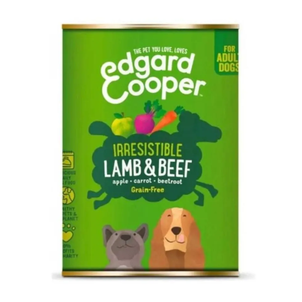 Edgard and Cooper Lata Adult Cordero y Ternera 400g Perro