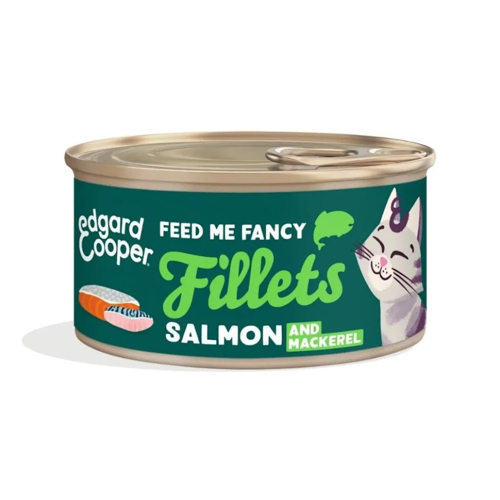 Edgard and Cooper Lata de Filetes de Salmón y Caballa para Gato