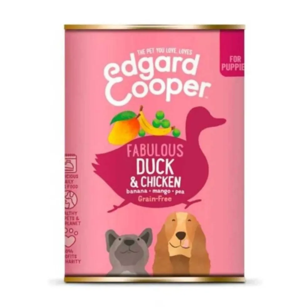 Edgard and Cooper Lata Puppy Pato y Pollo 400g Perro