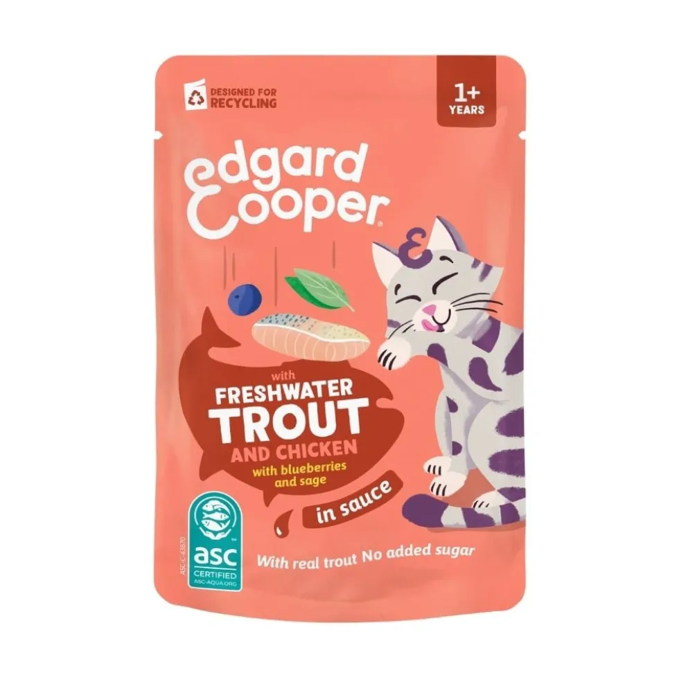 Edgard and Cooper Sobre de Trucha con Pollo en Salsa para Gato
