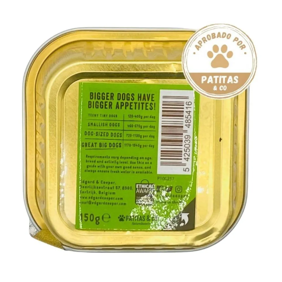 Edgard and Cooper Tarrina Cordero y Ternera 150g Perro