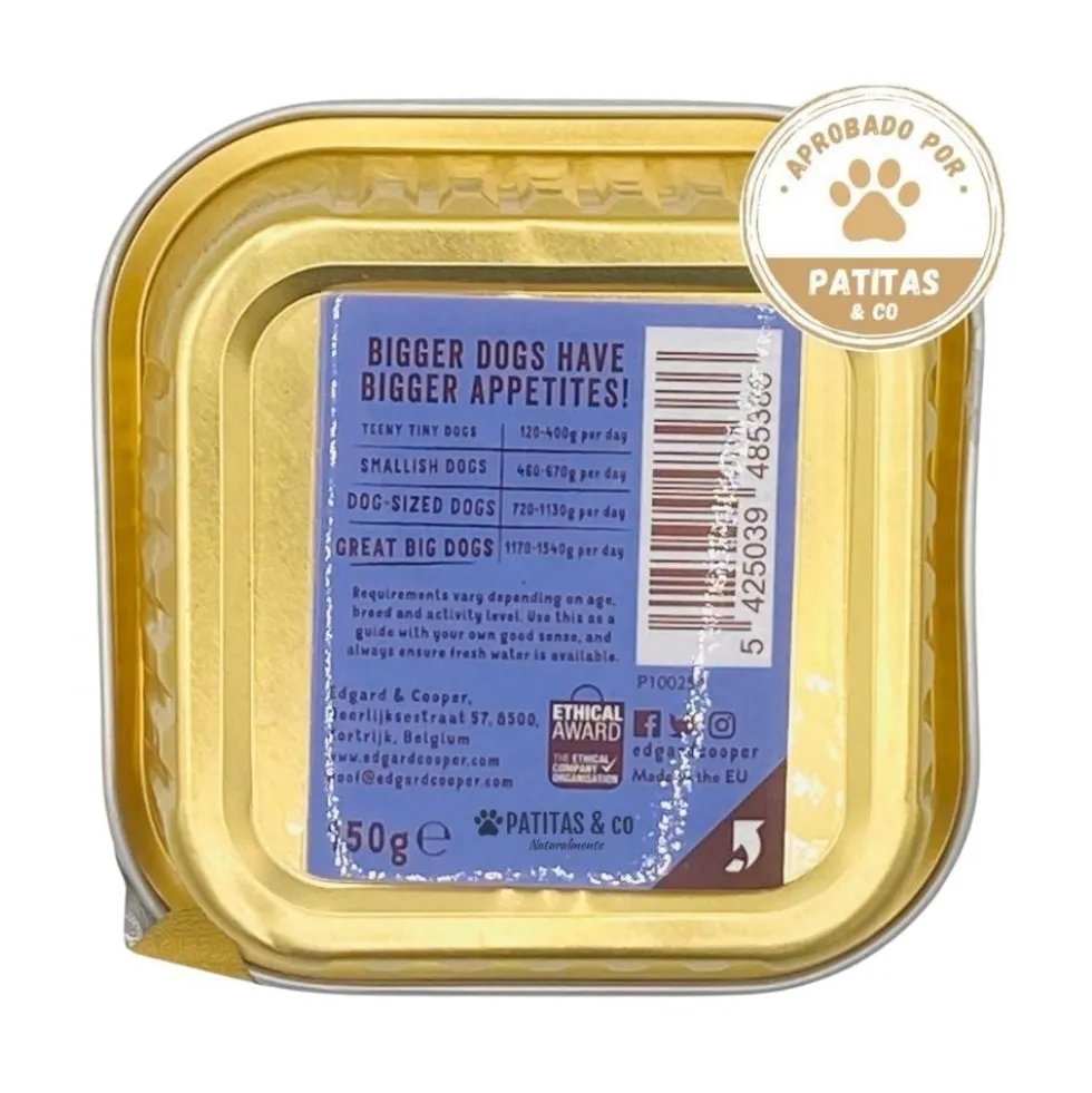 Edgard and Cooper Tarrina Ternera y Pato 150g Perros