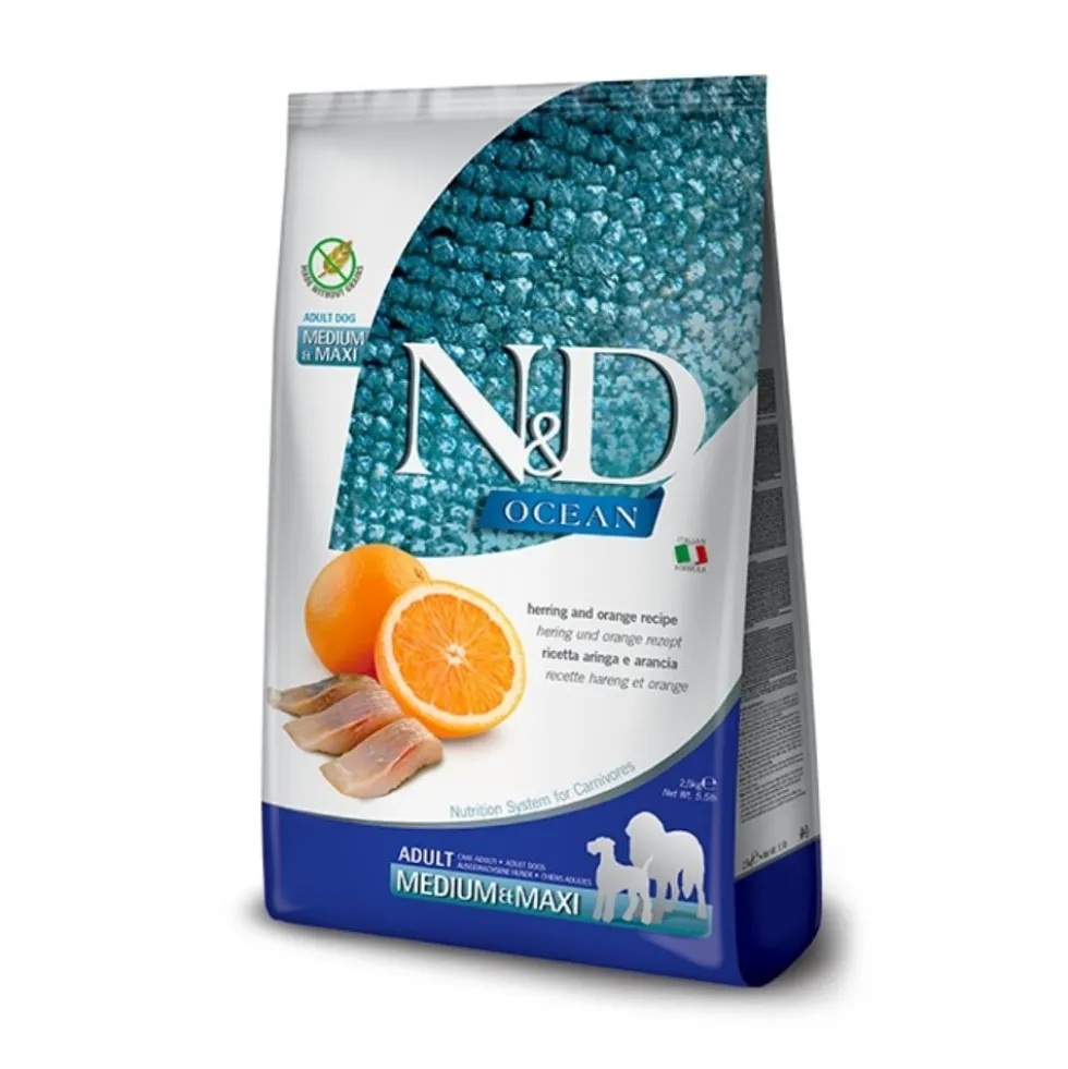 Farmina ND Ocean Adult Medium Maxi Pienso de Arenque y Naranja para Perro
