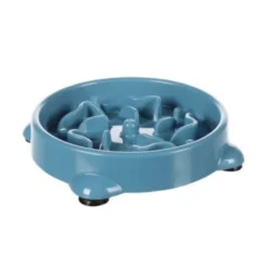 Flamingo Comedero Anti Estres Redondo Azul Perro