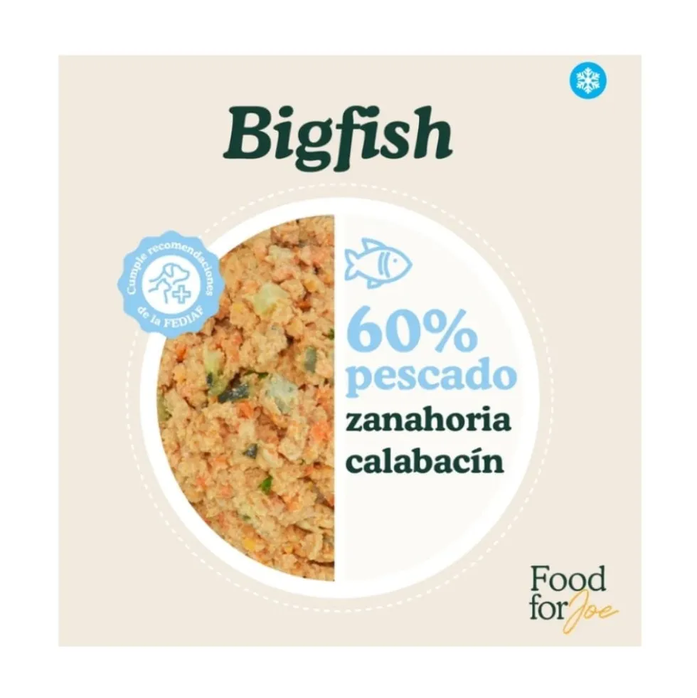 Food for Joe Comida Cocinada Bigfish Pescado para Perro