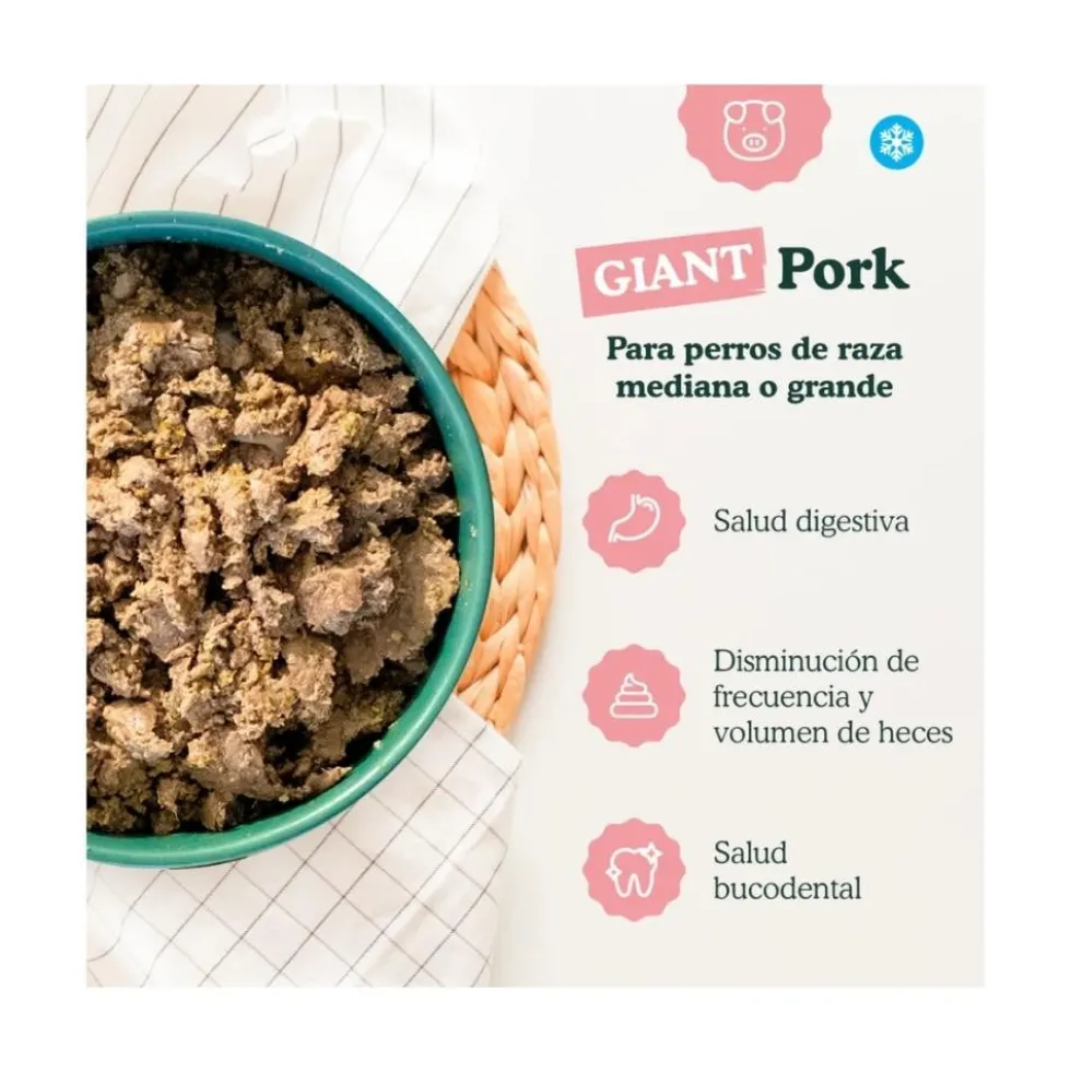 Food for Joe Comida Cocinada Giant Cerdo para Perro
