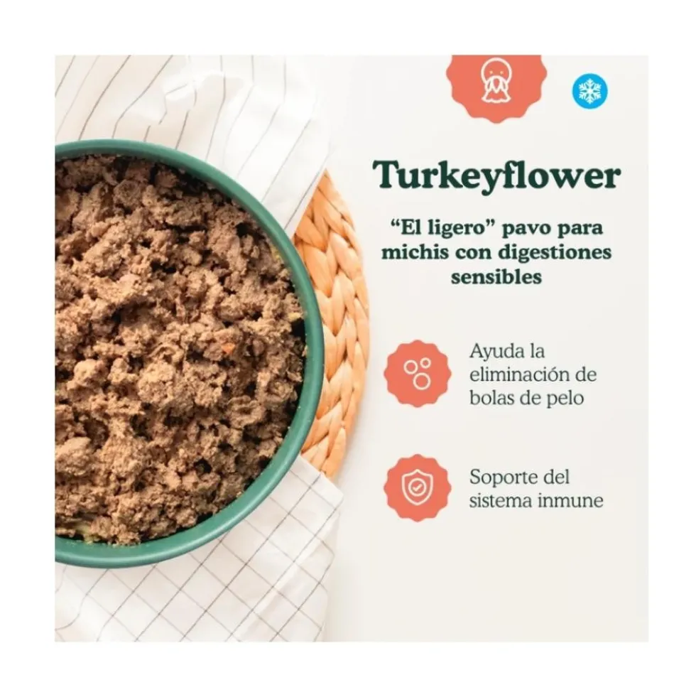 Food for Joe Comida Cocinada Turkeyflower para Gato