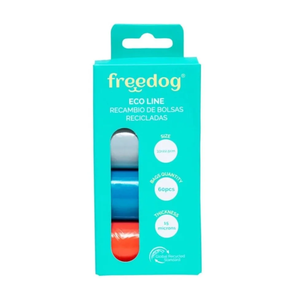 Freedog Bolsas Recicladas Colores Variados (4 rollos)