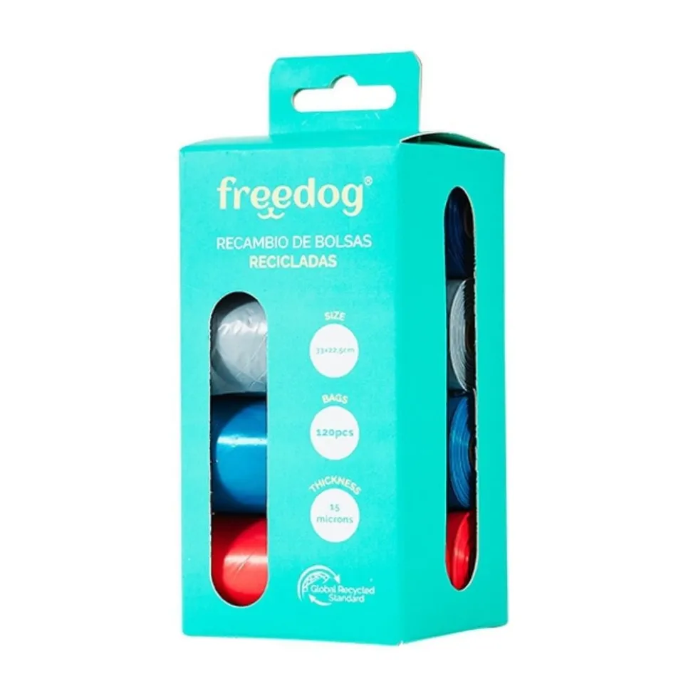 Freedog Bolsas Recicladas Colores Variados (8 rollos)