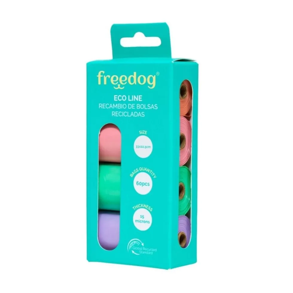 Freedog Bolsas Recicladas Colores Pastel (4 rollos)