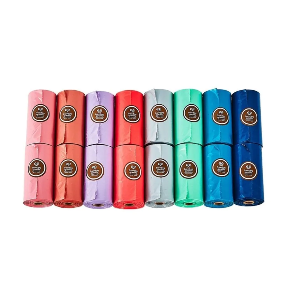 Freedog Bolsas Recicladas Colores Pastel y Variados (16 rollos)